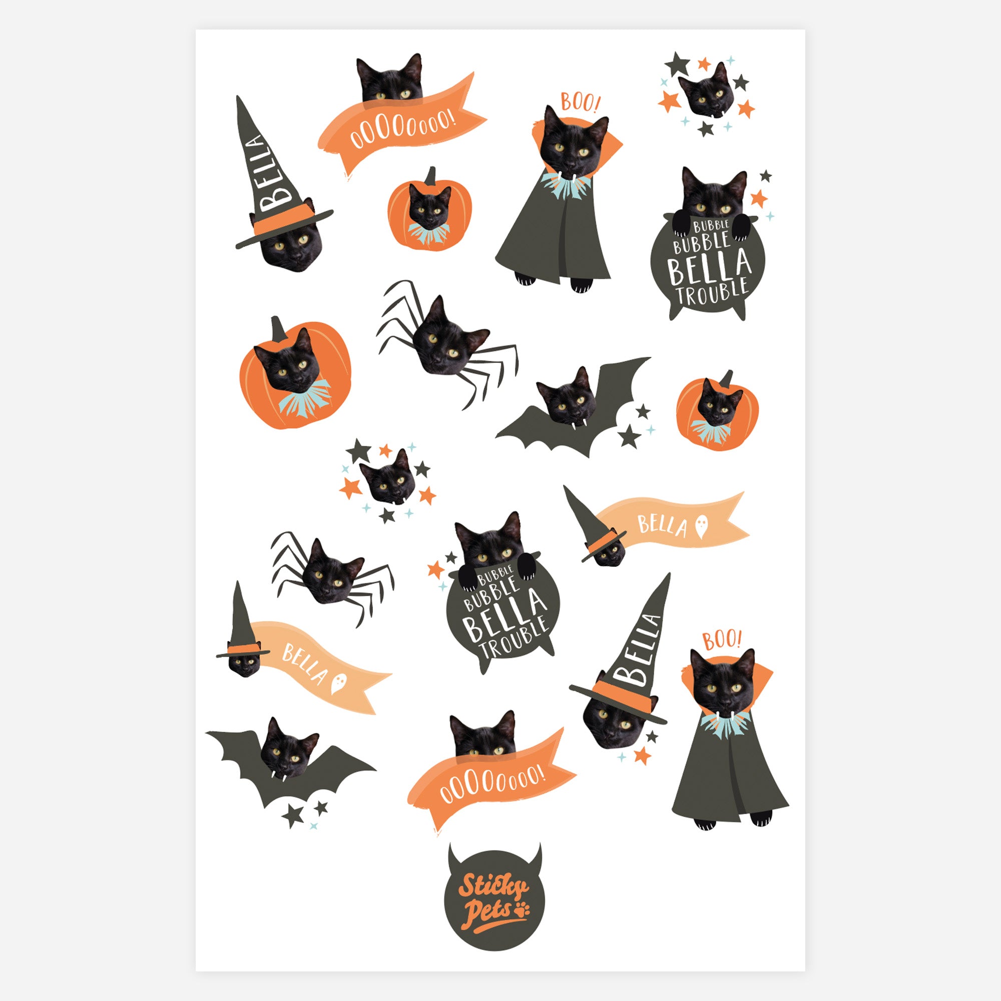 Halloween Vibes Pets Personalised Stickers