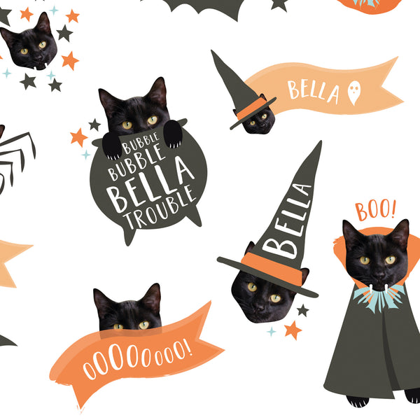 Halloween Vibes Pets Personalised Stickers