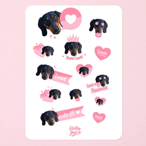 Pink Power Pet Personalised Stickers