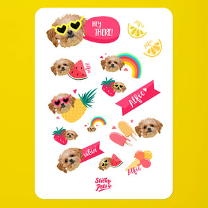 Summer Vibes Pet Personalised Stickers