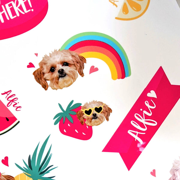 Summer Vibes Pet Personalised Stickers